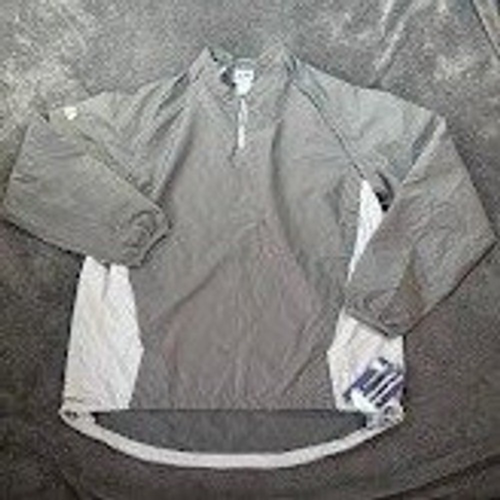 Majestic Cool Base Mens Grey 1/4 Zip Pullover Windbreaker Jacket‎ Size M NEW